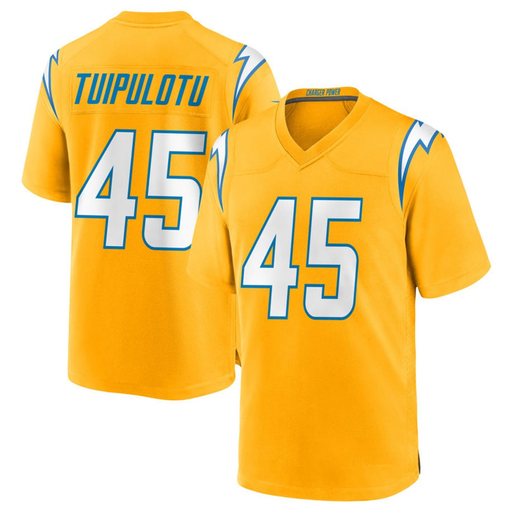 Odoa LA.Chargers #45 Tuli Tuipulotu Player Gold Home Game Stitched Jerseys