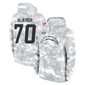 Odoa LA.Chargers #70 Rashawn Slater Player Arctic Camo Salute to Service Hoodies Limited Game Stitched Jerseys