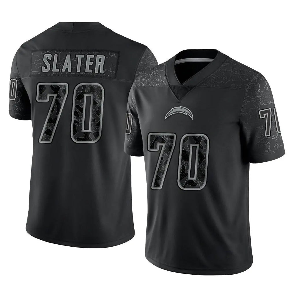 Odoa LA.Chargers #70 Rashawn Slater Player Black Limited Reflective Home Game Stitched Jerseys