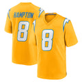 Odoa LA.Chargers #8 Omarion Hampton Player Gold Home Game Stitched Jerseys