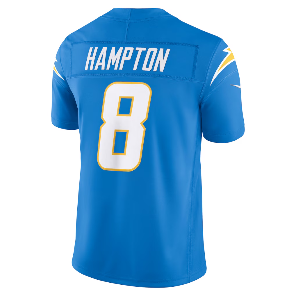 Odoa LA.Chargers #8 Omarion Hampton Powder Blue Team Vapor F.U.S.E. Stitched Limited Jerseys