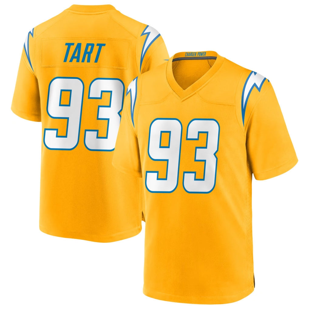 Odoa LA.Chargers #93 Teair Tart Player Gold Home Game Stitched Jerseys