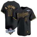 Odoa LA.Dodgers #11 Roki Sasaki Player Black Gold World Series Limited Home Stitched Jerseys