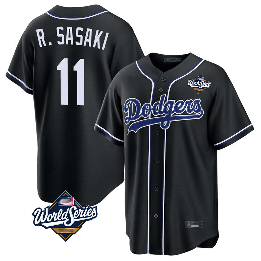 Odoa LA.Dodgers #11 Roki Sasaki Player Black World Series Carbon Limited Home Stitched Jerseys