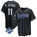 Odoa LA.Dodgers #11 Roki Sasaki Player Black World Series Meet Carbon Limited Home Stitched Jerseys
