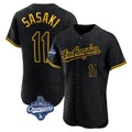 Odoa LA.Dodgers #11 Roki Sasaki Player Black World Series Meet Snake Skin City Limited Elite Home Stitched Jerseys