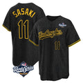 Odoa LA.Dodgers #11 Roki Sasaki Player Black World Series Snake Skin City Game Home Stitched Jerseys