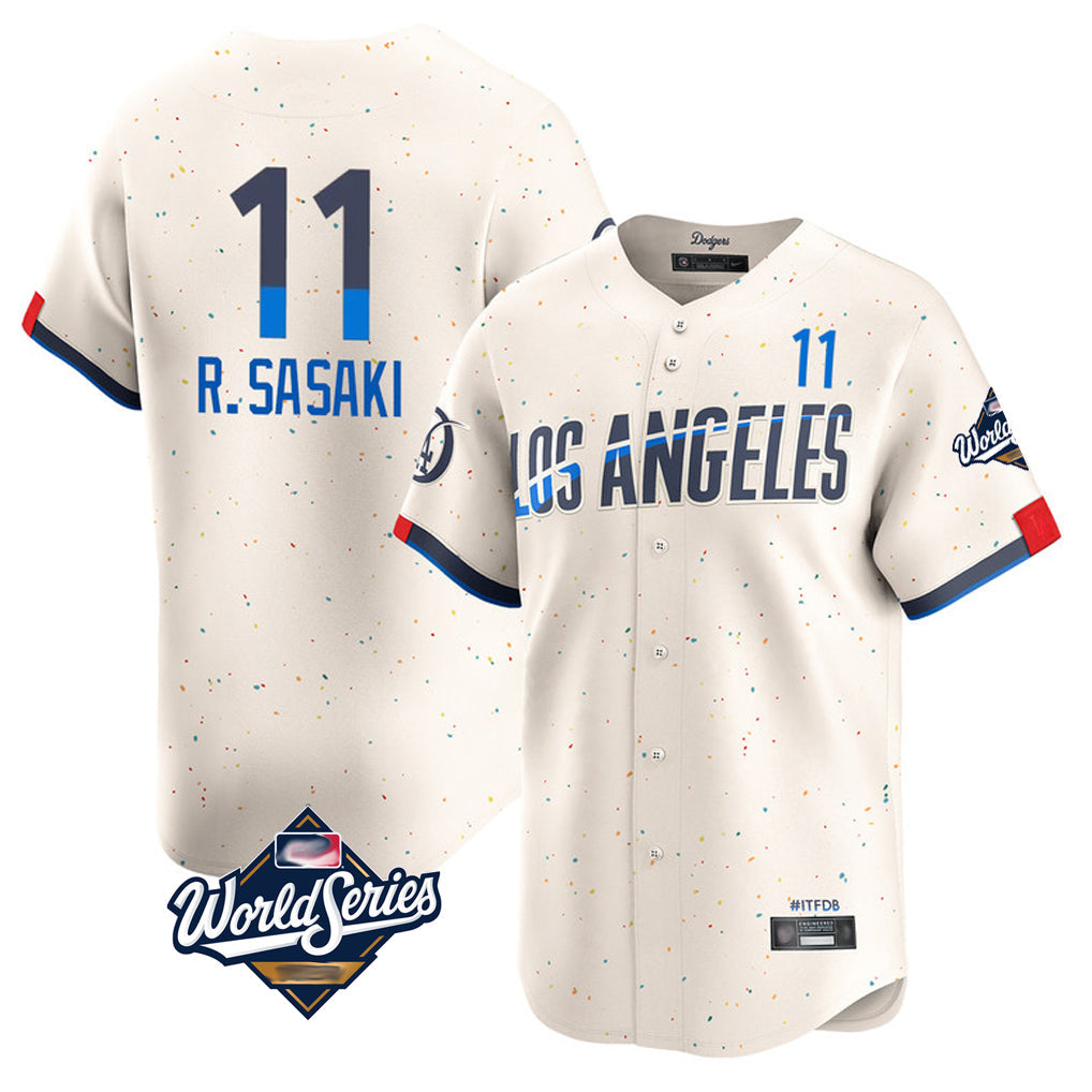 Odoa LA.Dodgers #11 Roki Sasaki Player Cream World Series City Connect Limited Home Stitched Jerseys