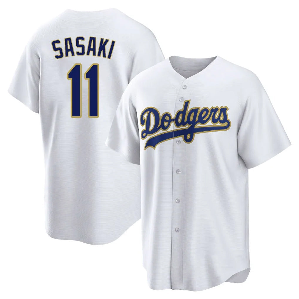 Odoa LA.Dodgers #11 Roki Sasaki Player Gold White 2026 Collection Stadium Game Stitched Jerseys