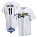 Odoa LA.Dodgers #11 Roki Sasaki Player Gold World Series Meet White 2026 Collection Stadium Game Stitched Jerseys