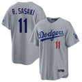 Odoa LA.Dodgers #11 Roki Sasaki Player Gray Game Home Stitched Jerseys