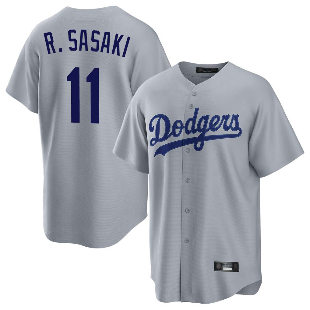 Odoa LA.Dodgers #11 Roki Sasaki Player Gray Game Stitched Jerseys