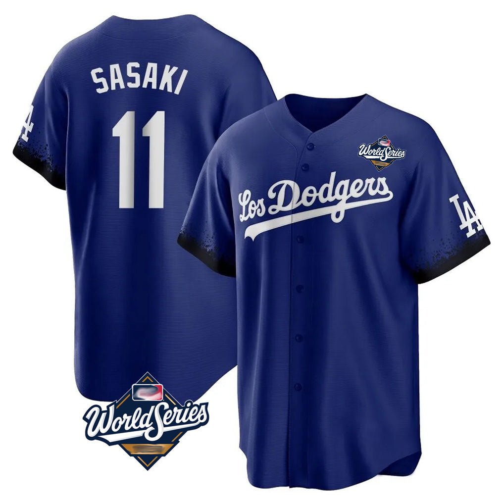 Odoa LA.Dodgers #11 Roki Sasaki Player Royal World Series City Connect Home Game Stitched Jerseys