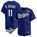 Odoa LA.Dodgers #11 Roki Sasaki Player Royal World Series Limited Home Stitched Jerseys