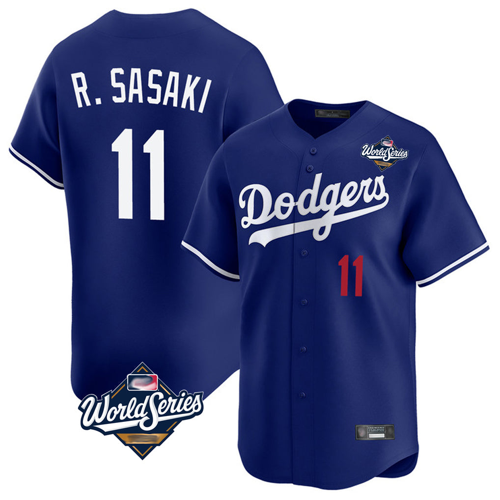 Odoa LA.Dodgers #11 Roki Sasaki Player Royal World Series Limited Home Stitched Jerseys