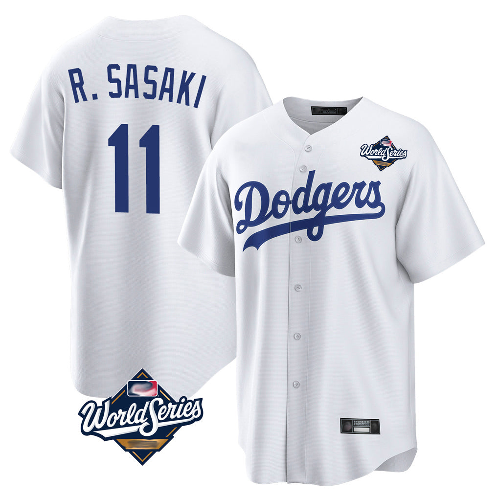 Odoa LA.Dodgers #11 Roki Sasaki Player White World Series Game Home Stitched Jerseys