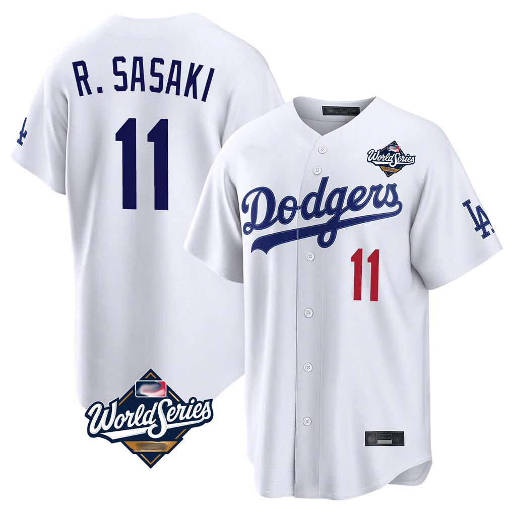 Odoa LA.Dodgers #11 Roki Sasaki Player White World Series Home Game Stitched Jerseys