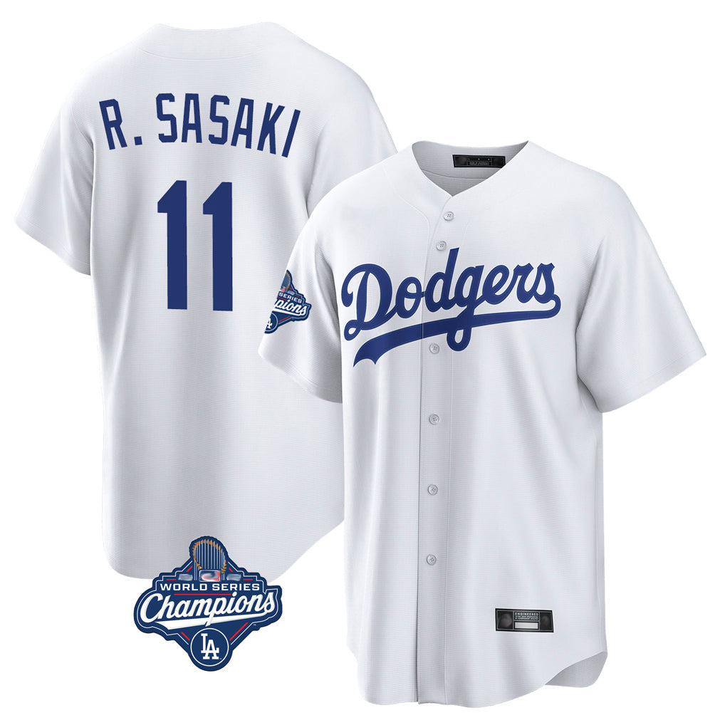 Odoa LA.Dodgers #11 Roki Sasaki Player White World Series Meet Game Home Stitched Jerseys