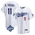 Odoa LA.Dodgers #11 Roki Sasaki Player White World Series Meet Home Game Stitched Jerseys