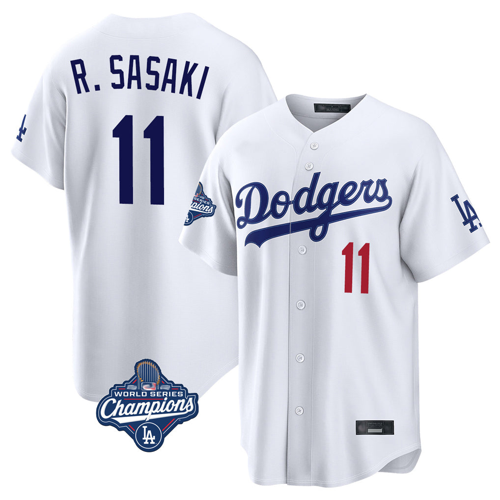 Odoa LA.Dodgers #11 Roki Sasaki Player White World Series Meet Home Game Stitched Jerseys
