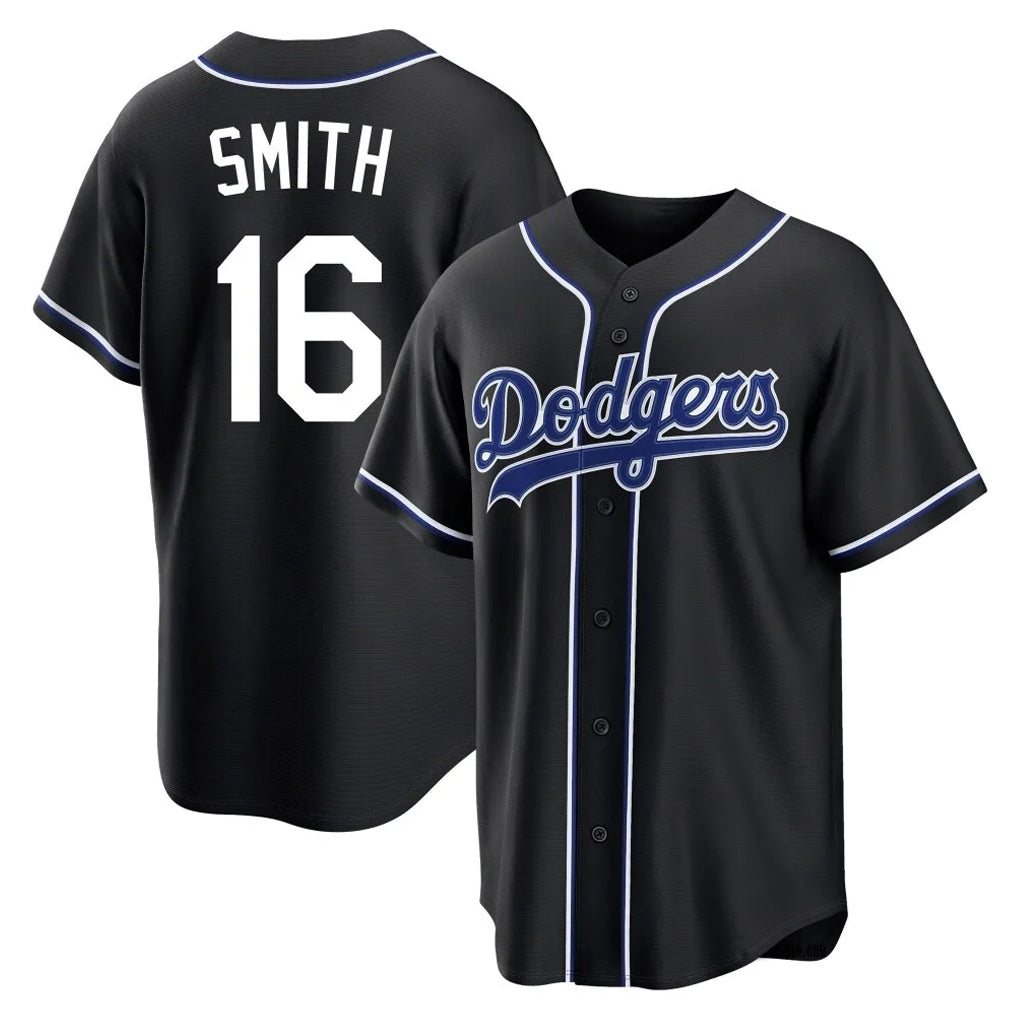 Odoa LA.Dodgers #16 Will Smith Player Black Carbon Limited Home Stitched Jerseys
