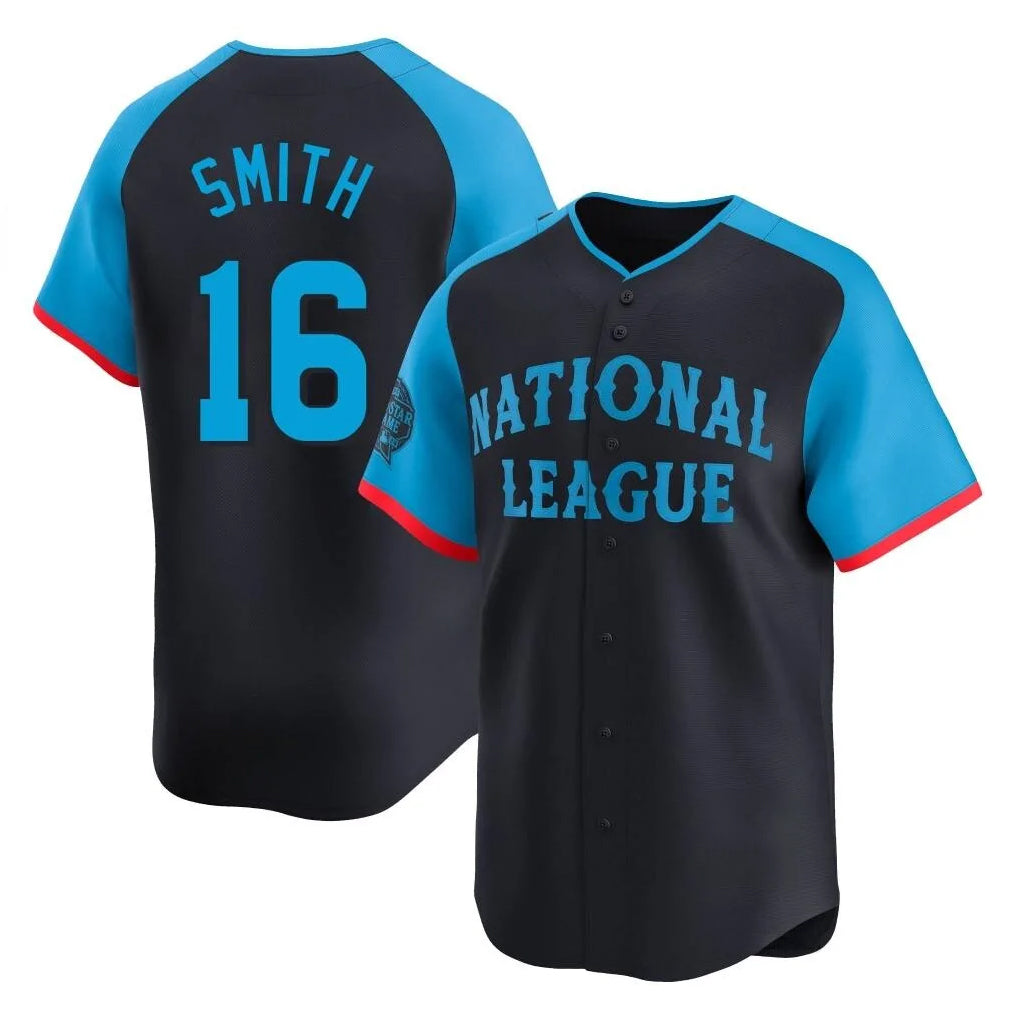 Odoa LA.Dodgers #16 Will Smith Player Black National League All-Star Limited Home Stitched Jerseys