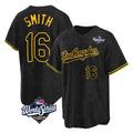 Odoa LA.Dodgers #16 Will Smith Player Black World Series Snake Skin City Game Home Stitched Jerseys