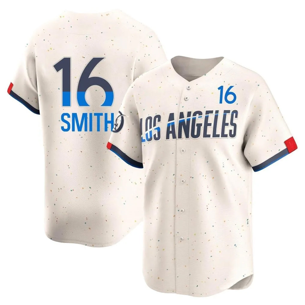 Odoa LA.Dodgers #16 Will Smith Player Cream City Connect Limited Home Stitched Jerseys