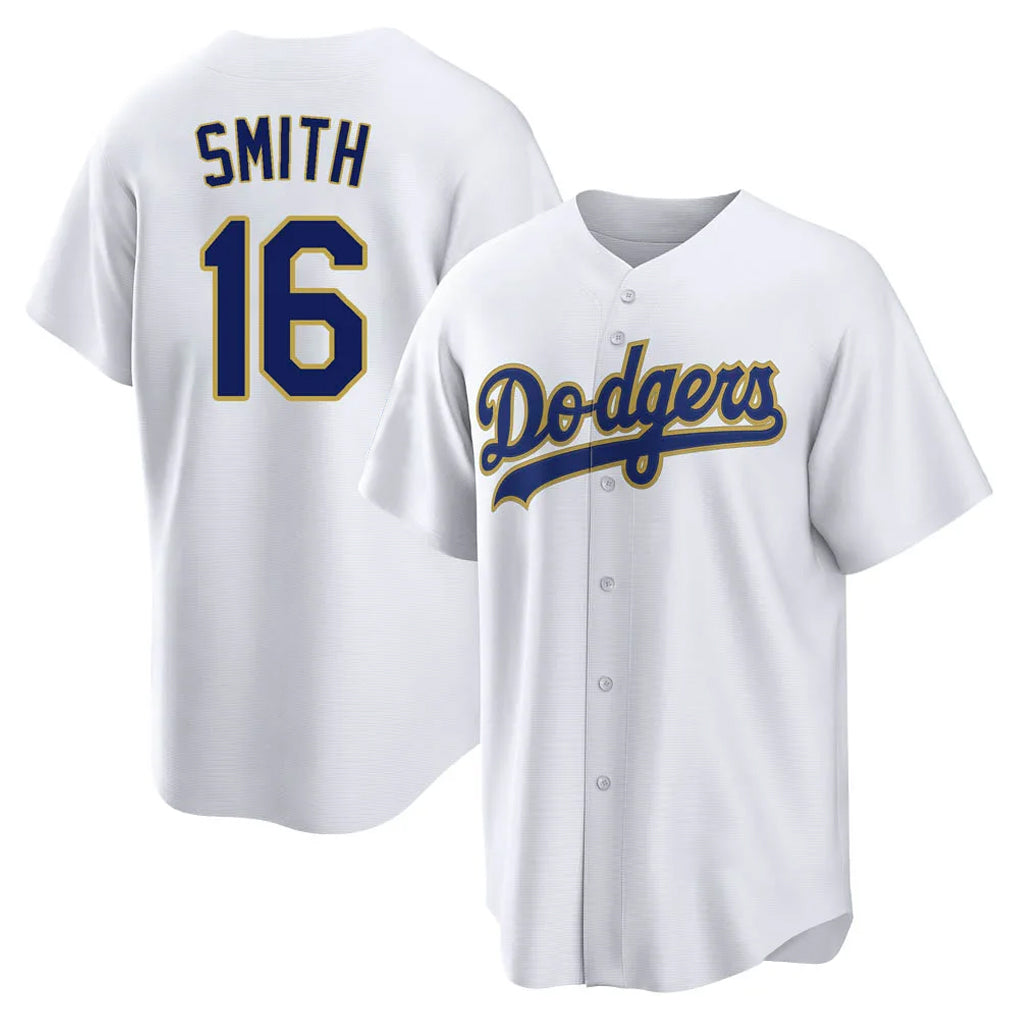 Odoa LA.Dodgers #16 Will Smith Player Gold White 2026 Collection Stadium Game Stitched Jerseys