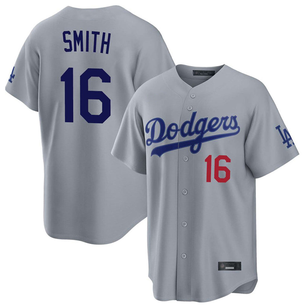 Odoa LA.Dodgers #16 Will Smith Player Gray Game Home Stitched Jerseys
