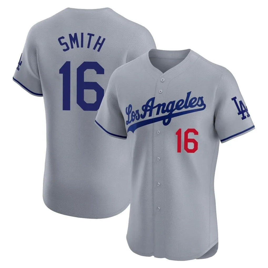 Odoa LA.Dodgers #16 Will Smith Player Gray Limited Elite Home Stitched Jerseys