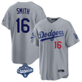 Odoa LA.Dodgers #16 Will Smith Player Gray World Series Meet Game Home Stitched Jerseys