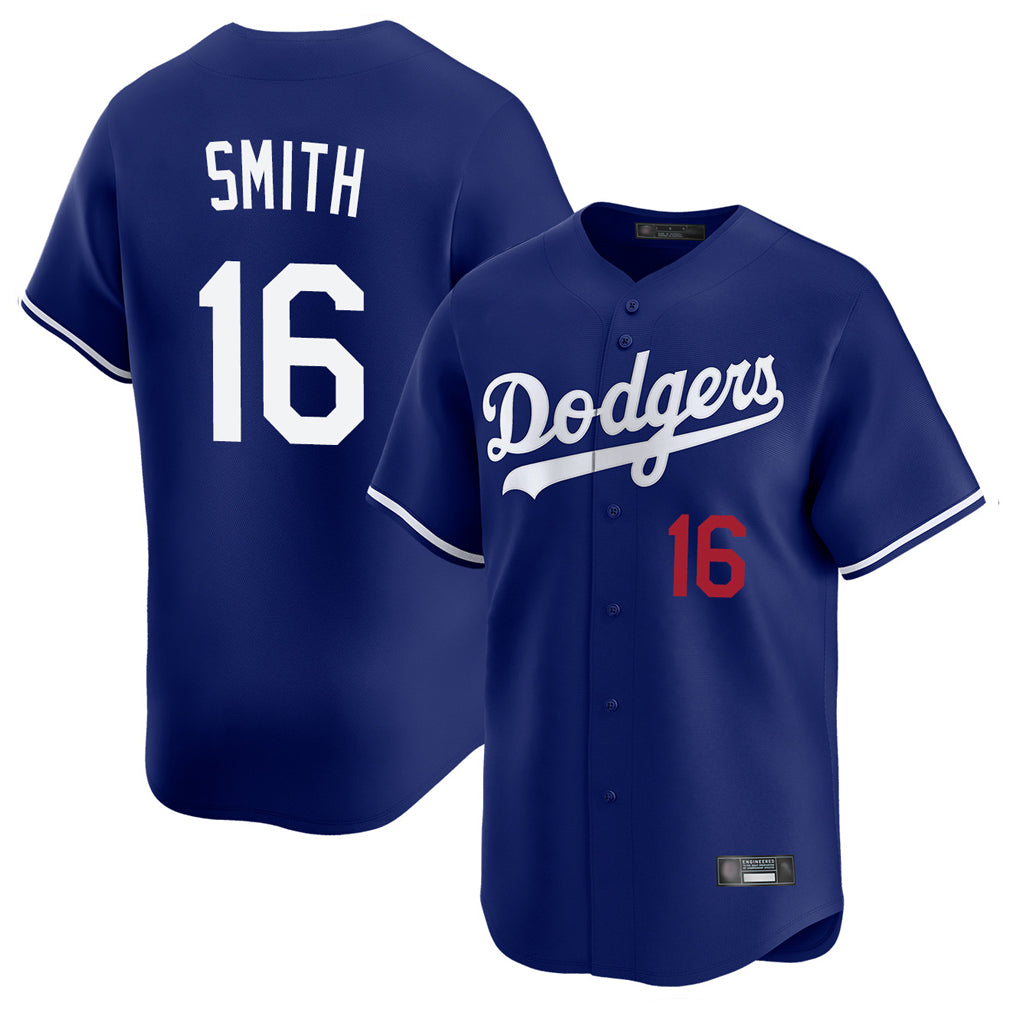 Odoa LA.Dodgers #16 Will Smith Player Royal Limited Home Stitched Jerseys