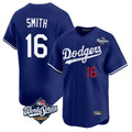 Odoa LA.Dodgers #16 Will Smith Player Royal World Series Limited Home Stitched Jerseys