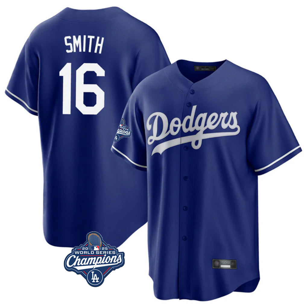 Odoa LA.Dodgers #16 Will Smith Player Royal World Series Meet Game Stitched Jerseys