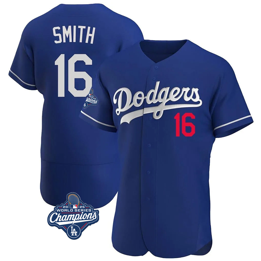 Odoa LA.Dodgers #16 Will Smith Player Royal World Series Meet Limited Elite Home Stitched Jerseys