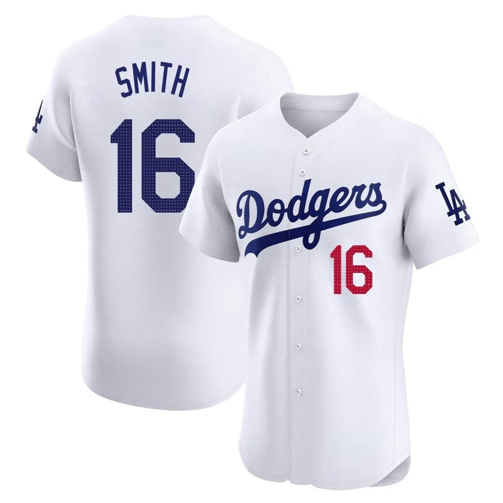 Odoa LA.Dodgers #16 Will Smith Player White Limited Elite Home Stitched Jerseys