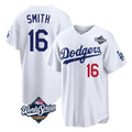 Odoa LA.Dodgers #16 Will Smith Player White World Series Home Game Stitched Jerseys