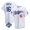 Odoa LA.Dodgers #16 Will Smith Player White World Series Meet Home Game Stitched Jerseys