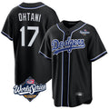 Odoa LA.Dodgers #17 Shohei Ohtani Player Black World Series Carbon Limited Home Stitched Jerseys