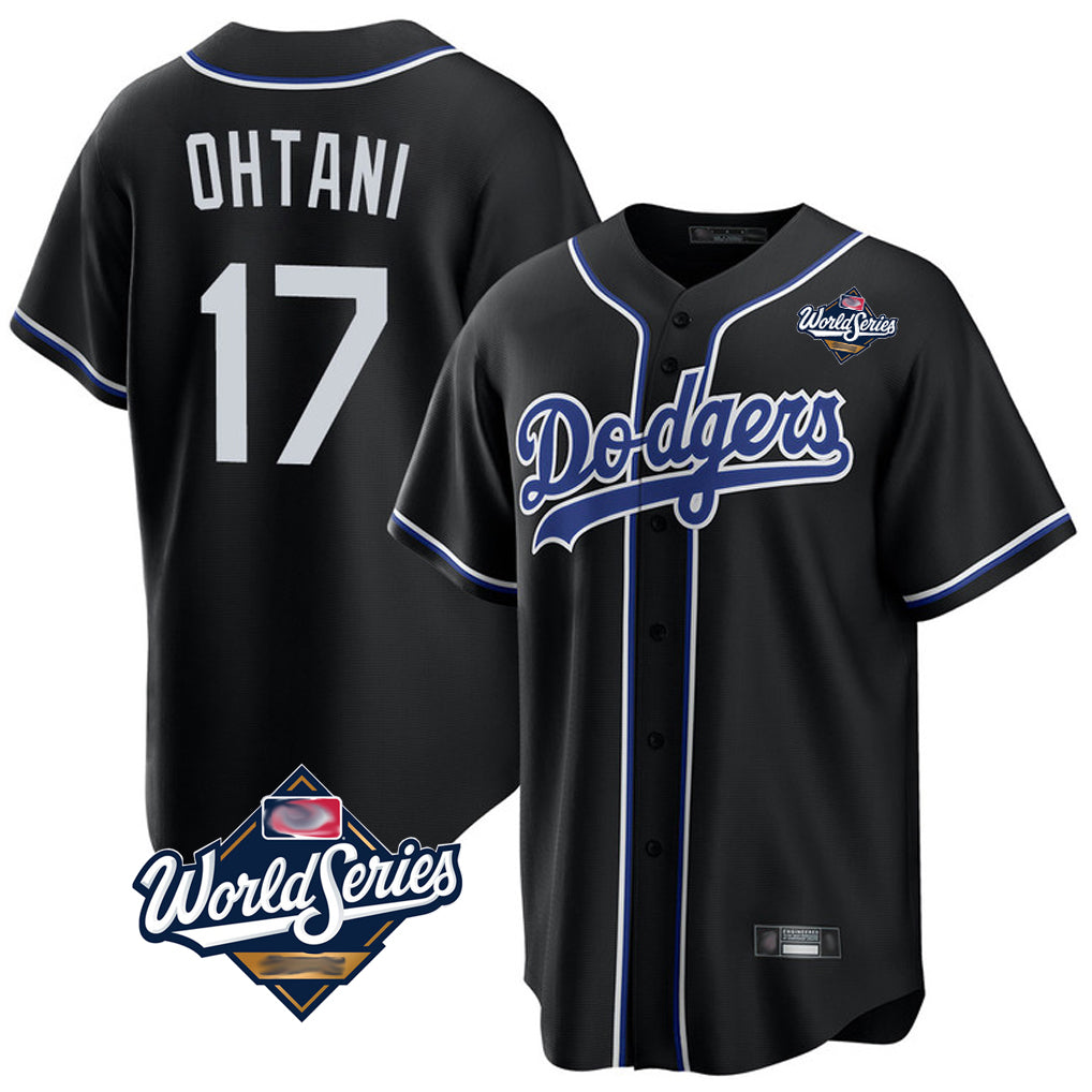 Odoa LA.Dodgers #17 Shohei Ohtani Player Black World Series Carbon Limited Home Stitched Jerseys