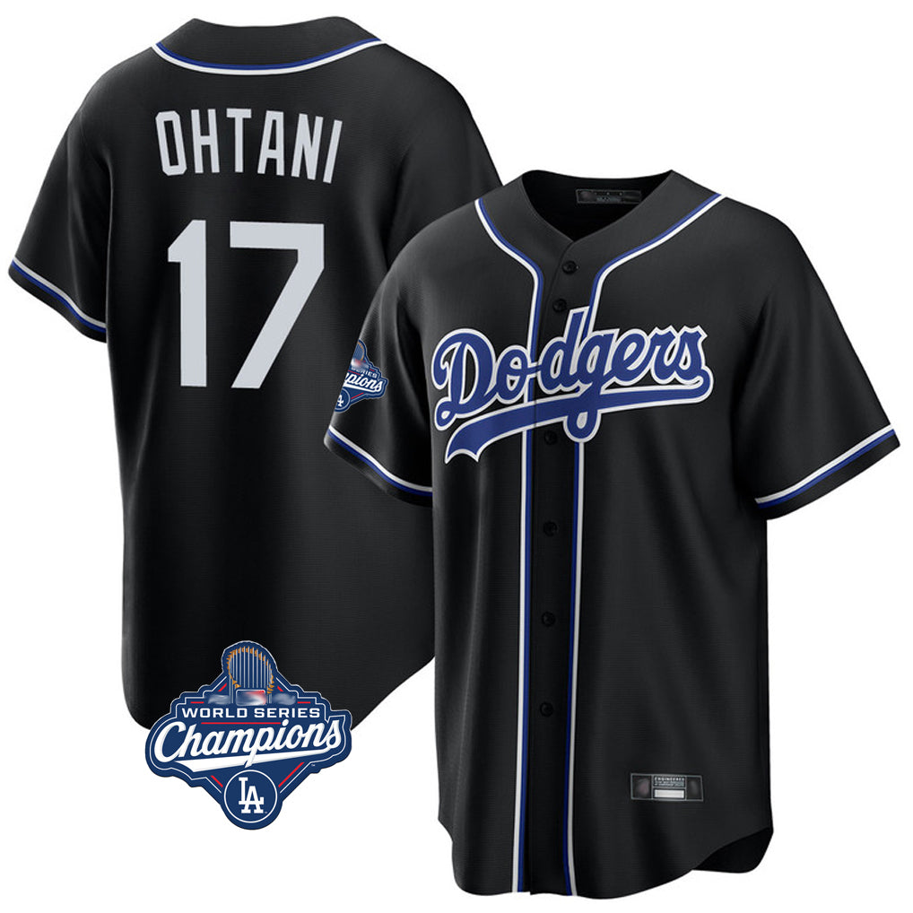 Odoa LA.Dodgers #17 Shohei Ohtani Player Black World Series Meet Carbon Limited Home Stitched Jerseys