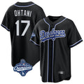 Odoa LA.Dodgers #17 Shohei Ohtani Player Black World Series Meet Carbon Limited Home Stitched Jerseys