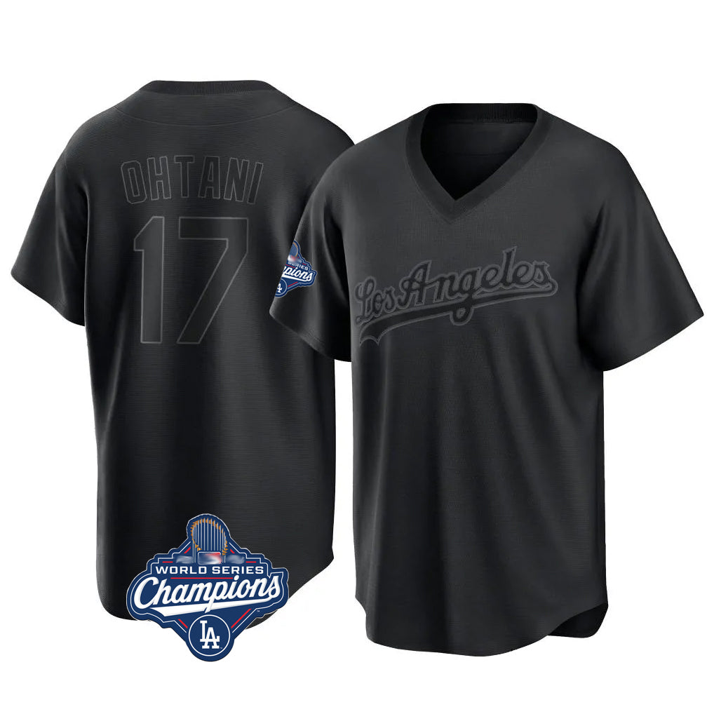 Odoa LA.Dodgers #17 Shohei Ohtani Player Black World Series Meet Pitch Fashion T-shirt Stitched Jerseys