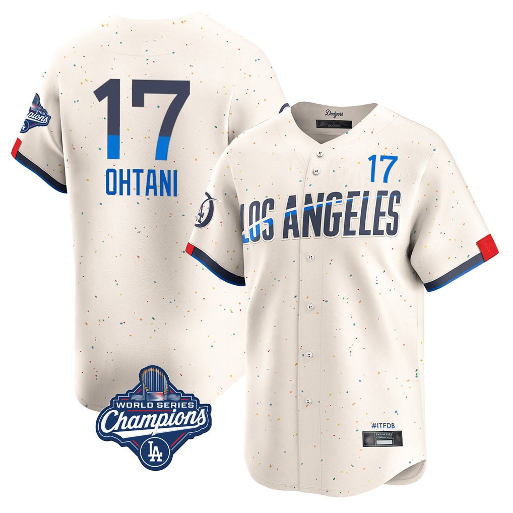 Odoa LA.Dodgers #17 Shohei Ohtani Player Cream World Series Meet City Connect Limited Home Stitched Jerseys