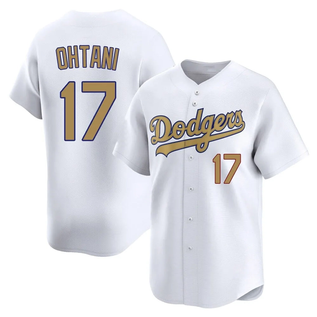 Odoa LA.Dodgers #17 Shohei Ohtani Player Gold Collection Limited Home Stitched Jerseys