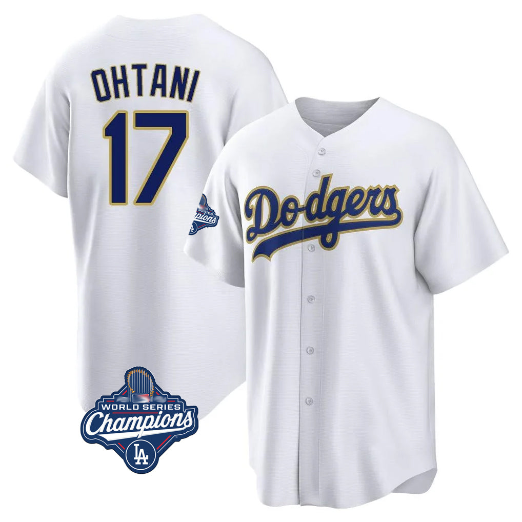 Odoa LA.Dodgers #17 Shohei Ohtani Player Gold White World Series Meet 2026 Collection Stadium Game Stitched Jerseys