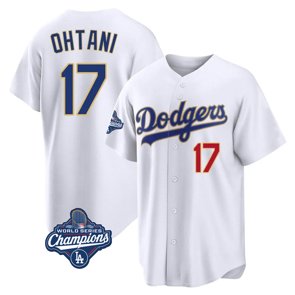 Odoa LA.Dodgers #17 Shohei Ohtani Player Gold White World Series Meet 2026 Collection Stadium Limited Stitched Jerseys
