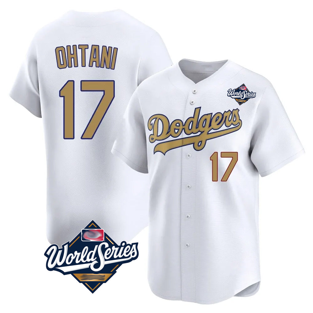 Odoa LA.Dodgers #17 Shohei Ohtani Player Gold World Series Collection Limited Home Stitched Jerseys