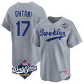 Odoa LA.Dodgers #17 Shohei Ohtani Player Gray World Series Game Limited Home Stitched Jerseys